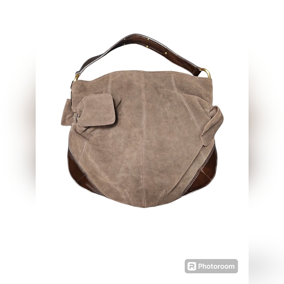 Liz Claiborne Leather Hobo Brown Suede Bag - Picture 1 of 12